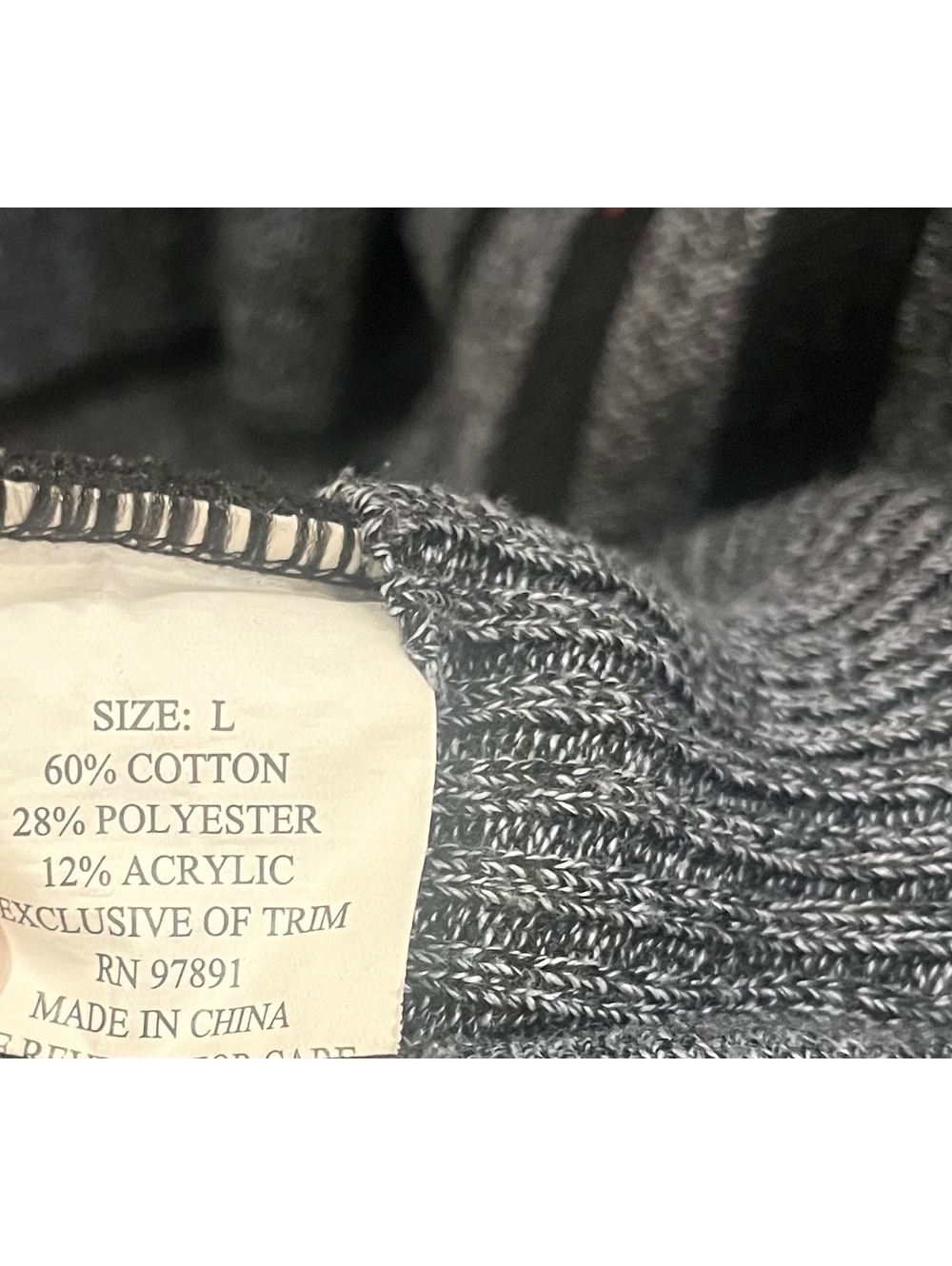 Rustic Ridge gray striped zip sweater - Picture 3 of 4
